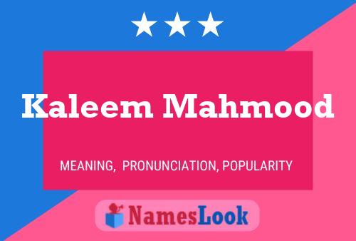 ملصق اسم Kaleem Mahmood