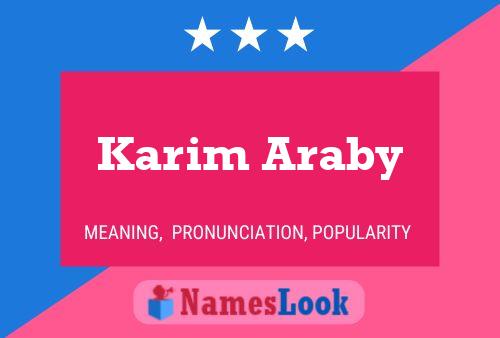 ملصق اسم Karim Araby