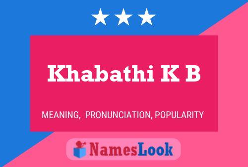 ملصق اسم Khabathi K B