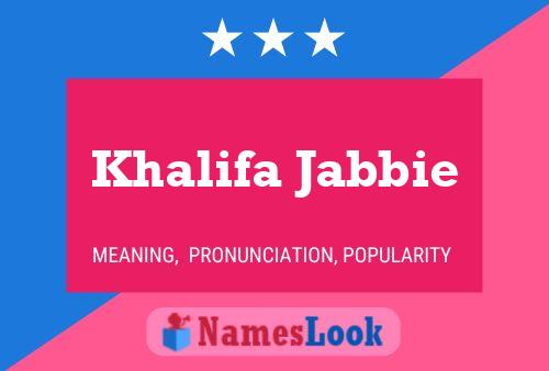 ملصق اسم Khalifa Jabbie