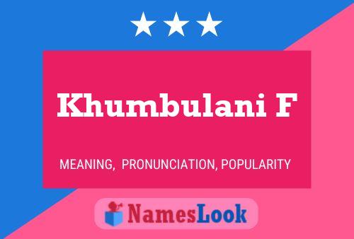 ملصق اسم Khumbulani F