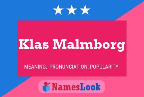 ملصق اسم Klas Malmborg