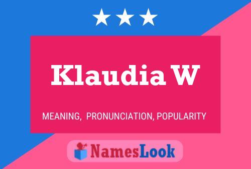 ملصق اسم Klaudia W