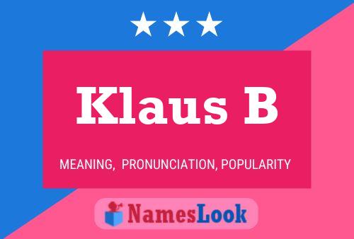 ملصق اسم Klaus B