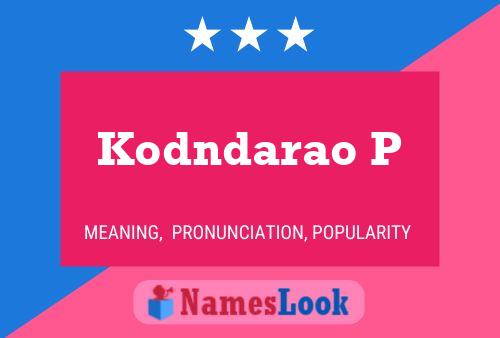 ملصق اسم Kodndarao P