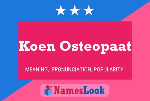 ملصق اسم Koen Osteopaat