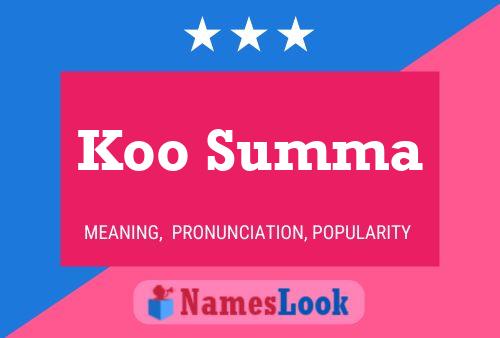 ملصق اسم Koo Summa