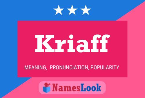 ملصق اسم Kriaff