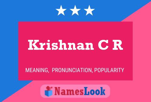 ملصق اسم Krishnan C R