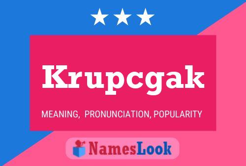 ملصق اسم Krupcgak