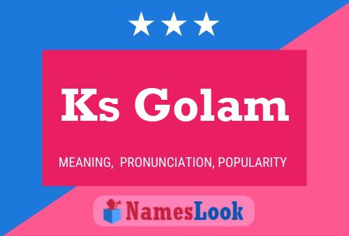 ملصق اسم Ks Golam