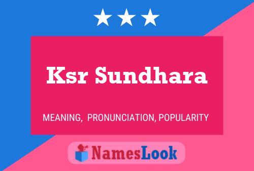 ملصق اسم Ksr Sundhara