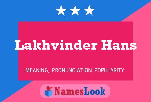 ملصق اسم Lakhvinder Hans