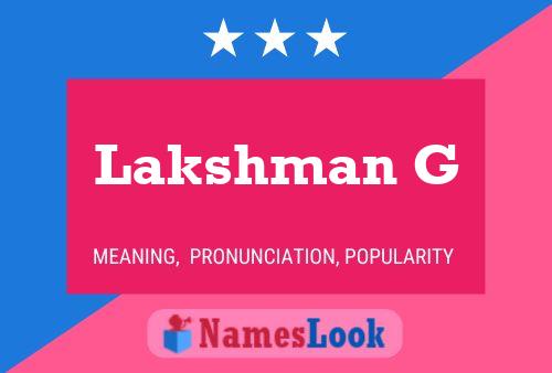 ملصق اسم Lakshman G