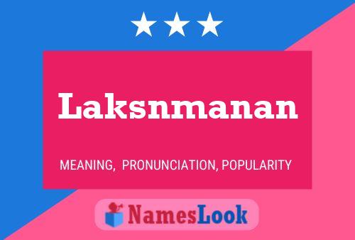 ملصق اسم Laksnmanan