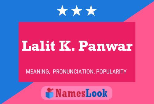 ملصق اسم Lalit K. Panwar