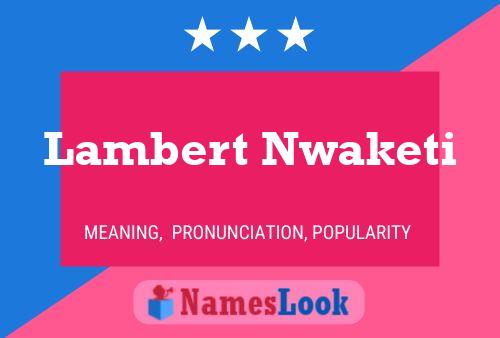 ملصق اسم Lambert Nwaketi