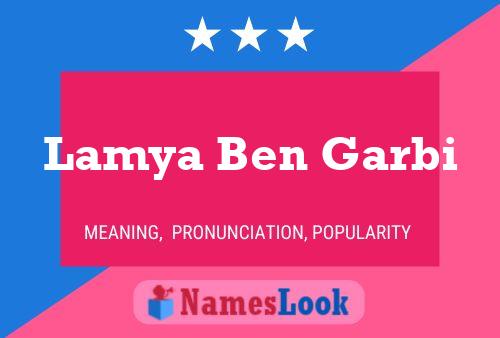 ملصق اسم Lamya Ben Garbi