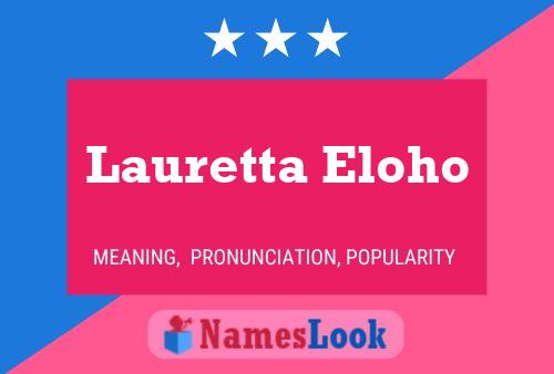 ملصق اسم Lauretta Eloho