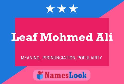 ملصق اسم Leaf Mohmed Ali