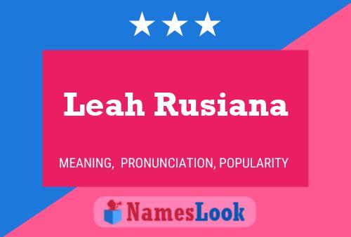 ملصق اسم Leah Rusiana