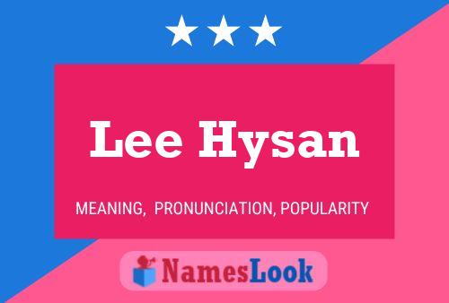 ملصق اسم Lee Hysan