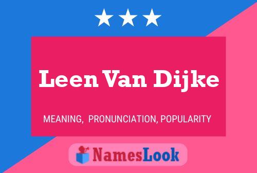 ملصق اسم Leen Van Dijke