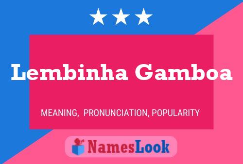 ملصق اسم Lembinha Gamboa