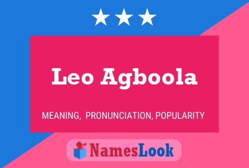 ملصق اسم Leo Agboola