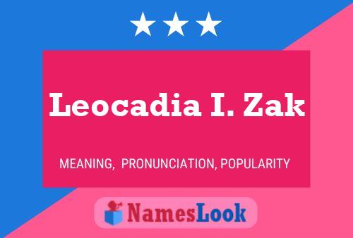 ملصق اسم Leocadia I. Zak