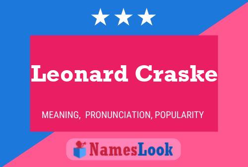 ملصق اسم Leonard Craske