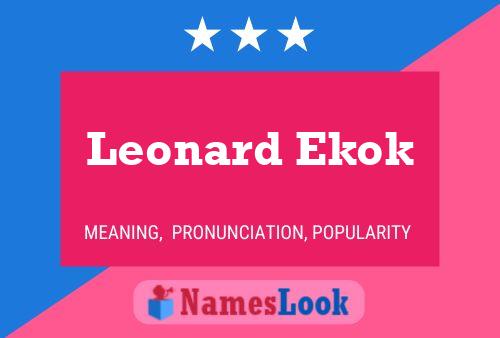 ملصق اسم Leonard Ekok