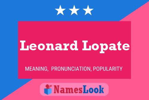 ملصق اسم Leonard Lopate