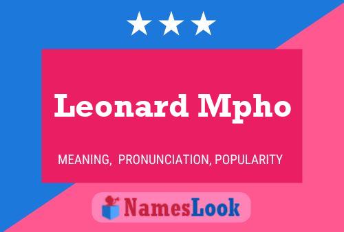 ملصق اسم Leonard Mpho