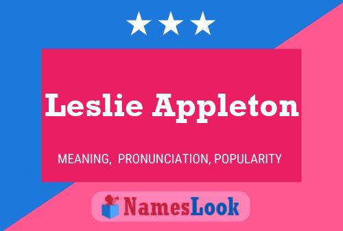 ملصق اسم Leslie Appleton