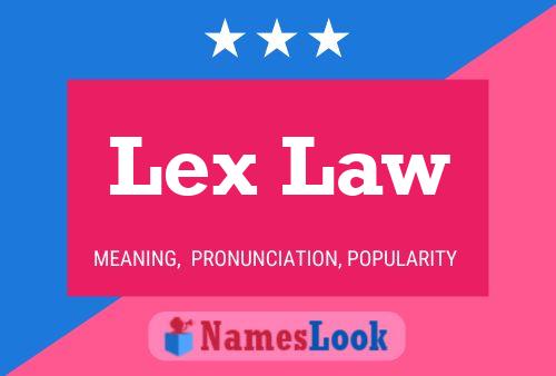 ملصق اسم Lex Law