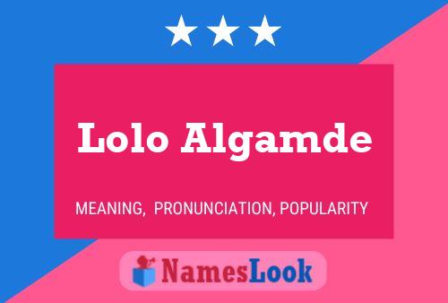 ملصق اسم Lolo Algamde