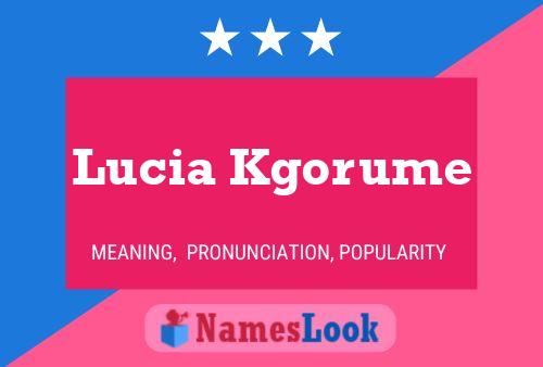 ملصق اسم Lucia Kgorume