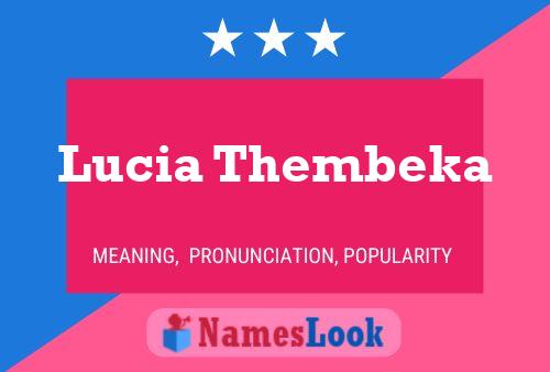 ملصق اسم Lucia Thembeka