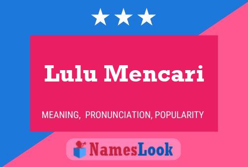 ملصق اسم Lulu Mencari