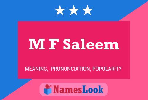 ملصق اسم M F Saleem