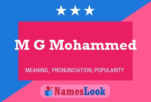 ملصق اسم M G Mohammed