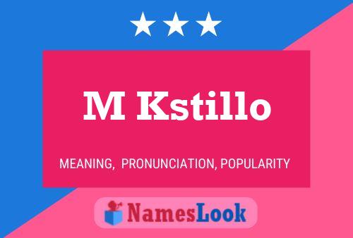 ملصق اسم M Kstillo