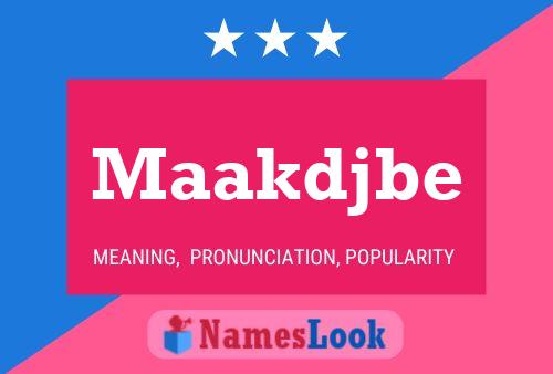 ملصق اسم Maakdjbe