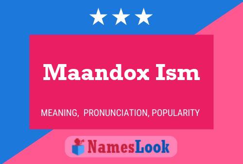 ملصق اسم Maandox Ism