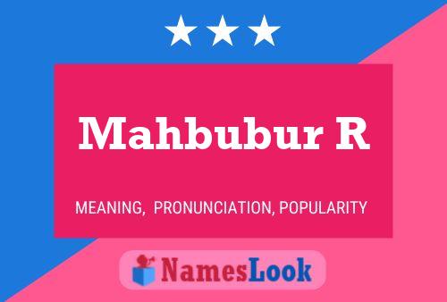 ملصق اسم Mahbubur R