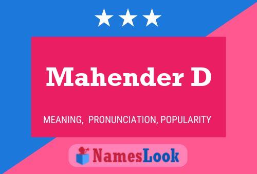 ملصق اسم Mahender D