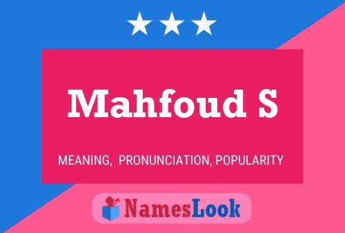 ملصق اسم Mahfoud S