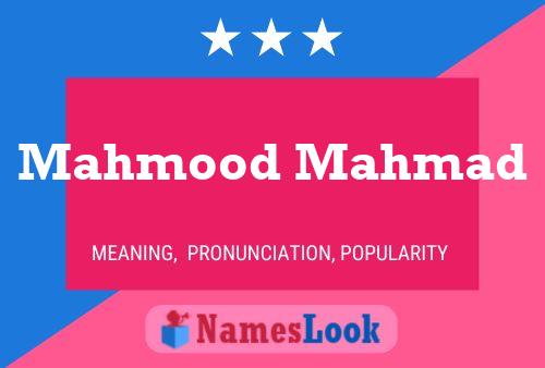 ملصق اسم Mahmood Mahmad