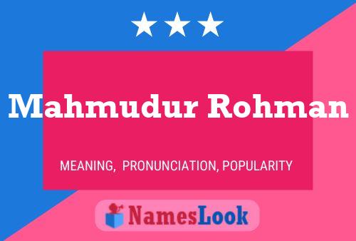 ملصق اسم Mahmudur Rohman